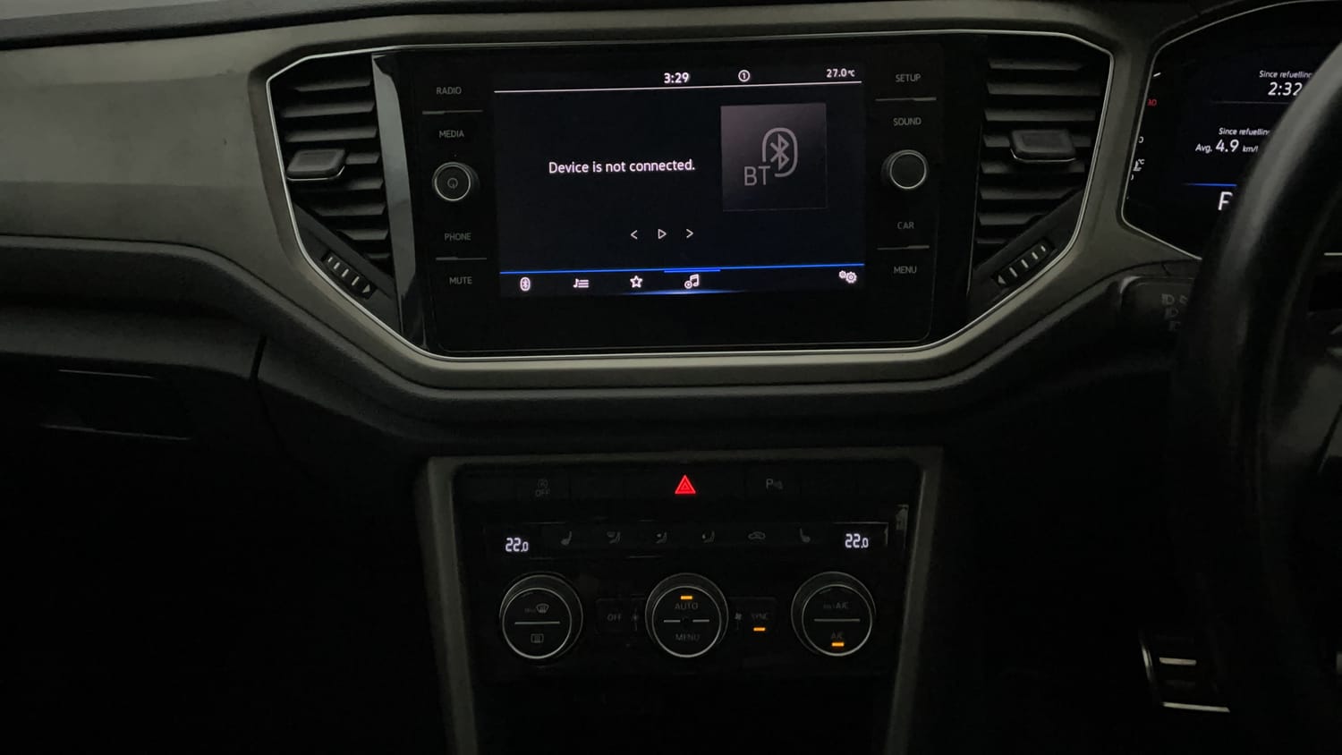 Used 2022 Volkswagen T-Roc [2019-2021] 1.5 TSI DSG Petrol Automatic interior MUSIC SYSTEM & AC CONTROL VIEW