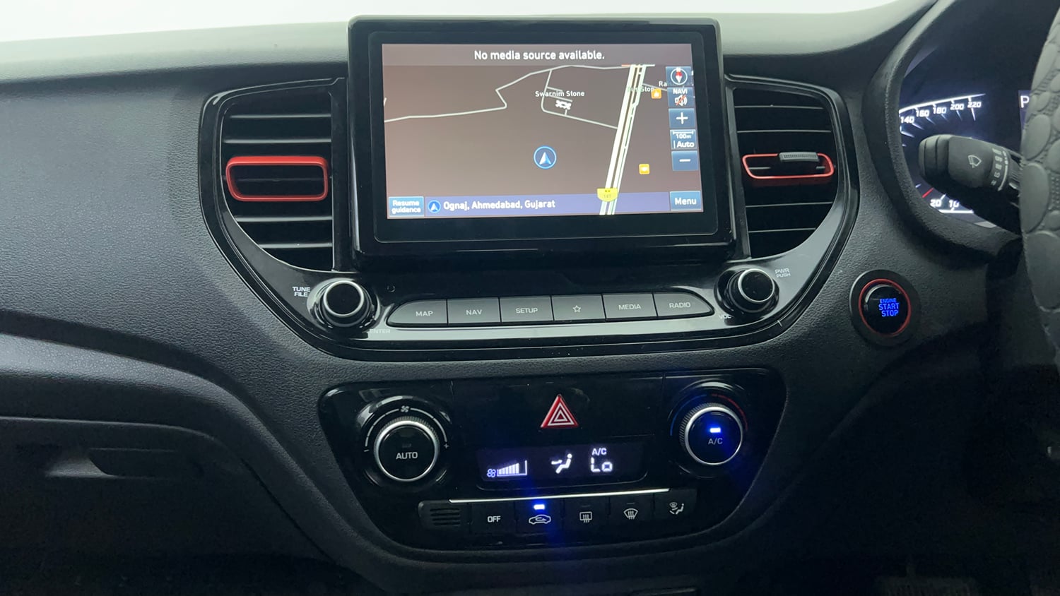Used 2022 Hyundai Verna SX (O) 1.0 Turbo DCT Petrol Automatic interior MUSIC SYSTEM & AC CONTROL VIEW