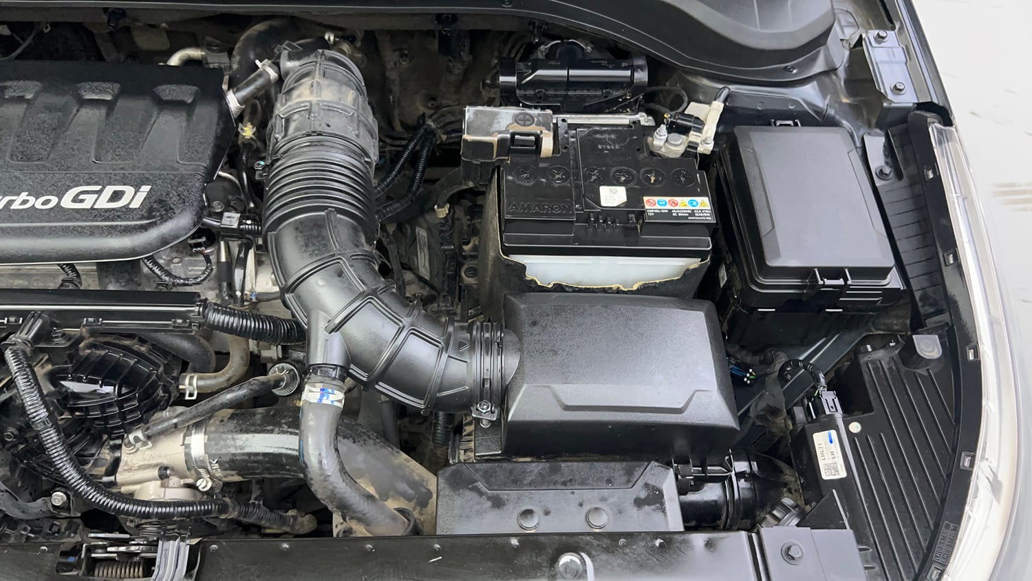 Used 2022 Hyundai Verna SX (O) 1.0 Turbo DCT Petrol Automatic engine ENGINE LEFT SIDE VIEW