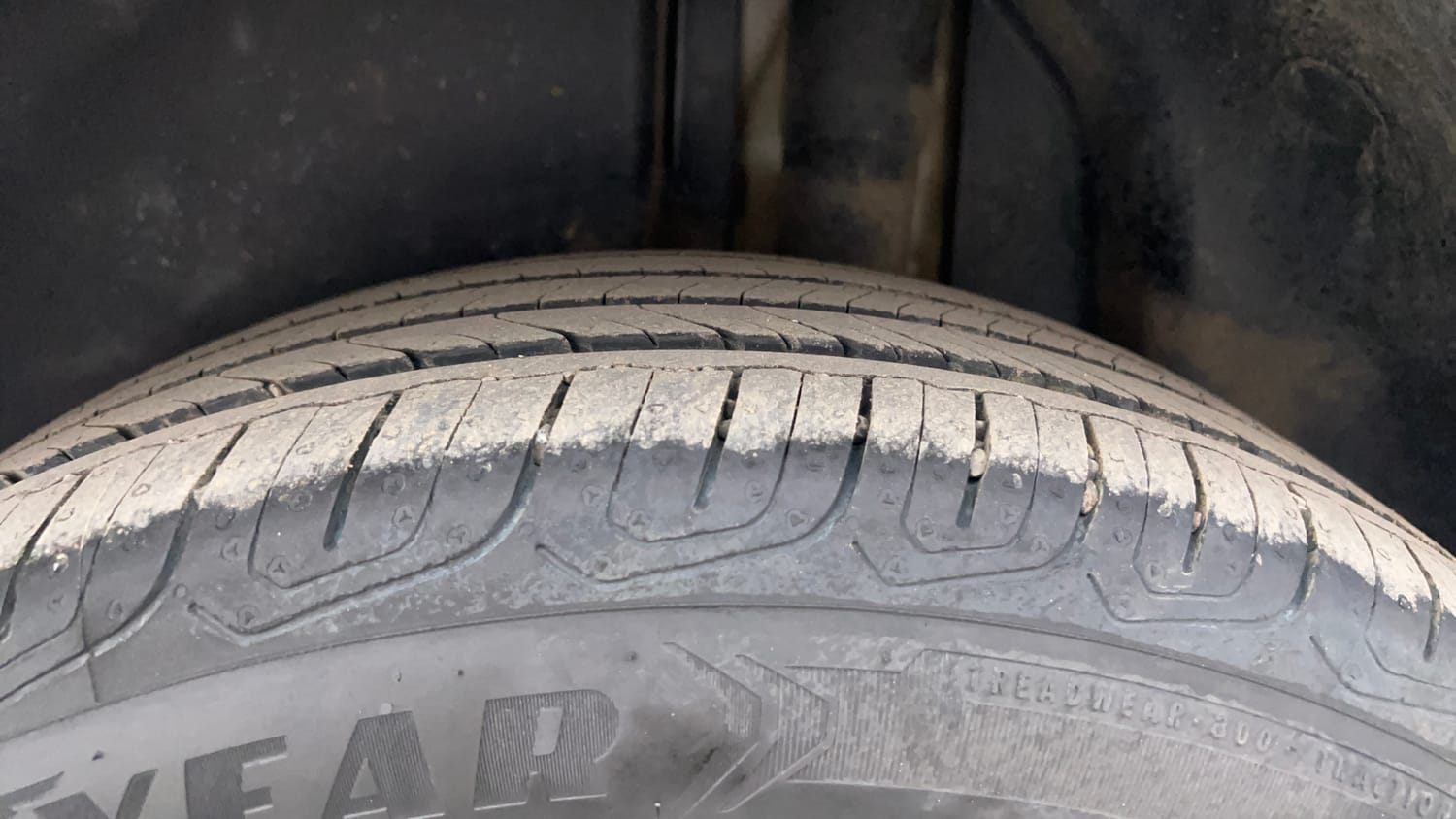 Used 2022 Skoda Kushaq Style 1.0L TSI AT Petrol Automatic tyres LEFT REAR TYRE TREAD VIEW