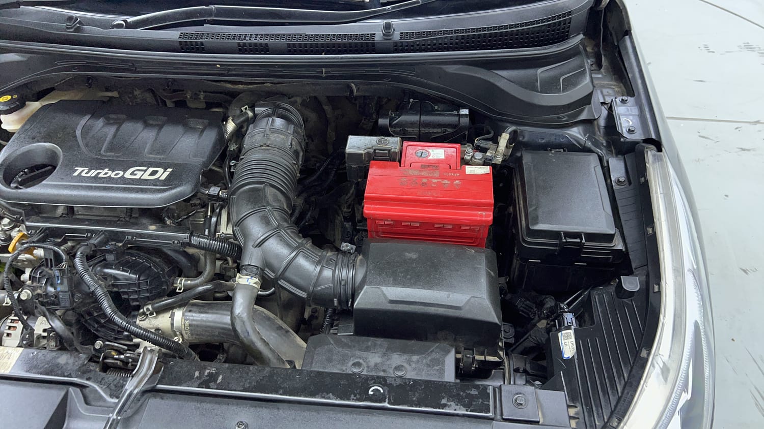 Used 2021 Hyundai Verna SX (O) 1.0 Turbo DCT Petrol Automatic engine ENGINE LEFT SIDE VIEW