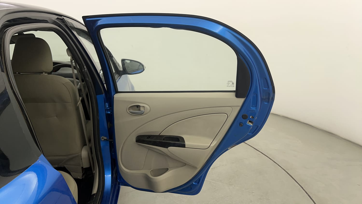 Used 2016 Toyota Etios Liva VD Diesel Manual interior RIGHT REAR DOOR OPEN VIEW