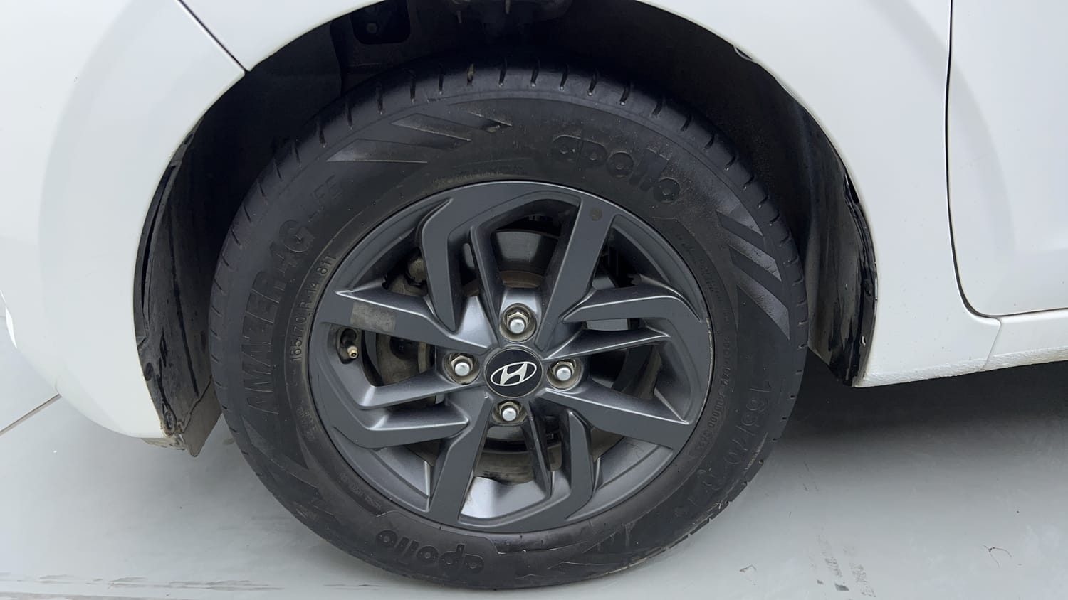 Used 2021 Hyundai Grand i10 Nios Sportz U2 1.2 CRDi Diesel Manual tyres LEFT FRONT TYRE RIM VIEW