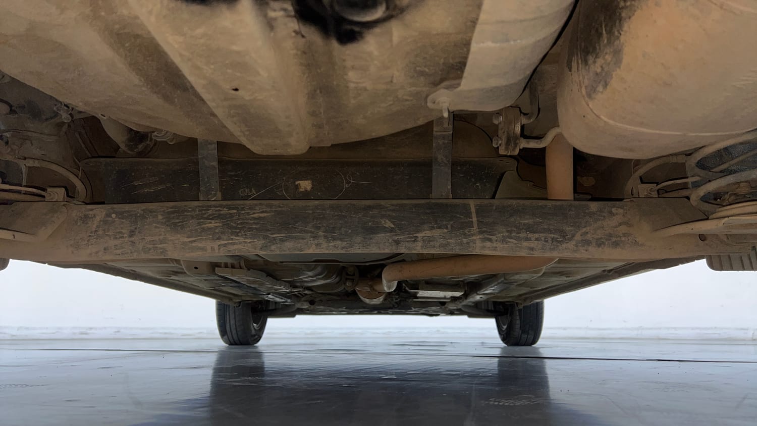 Used 2021 Hyundai Grand i10 Nios Sportz U2 1.2 CRDi Diesel Manual extra REAR UNDERBODY VIEW (TAKEN FROM REAR)