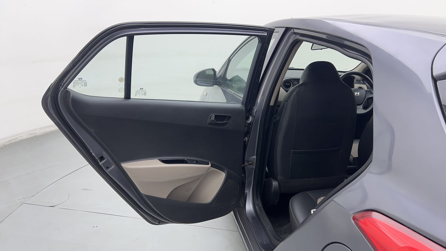 Used 2014 Hyundai Grand i10 Magna 1.2 Kappa VTVT Petrol Manual interior LEFT REAR DOOR OPEN VIEW