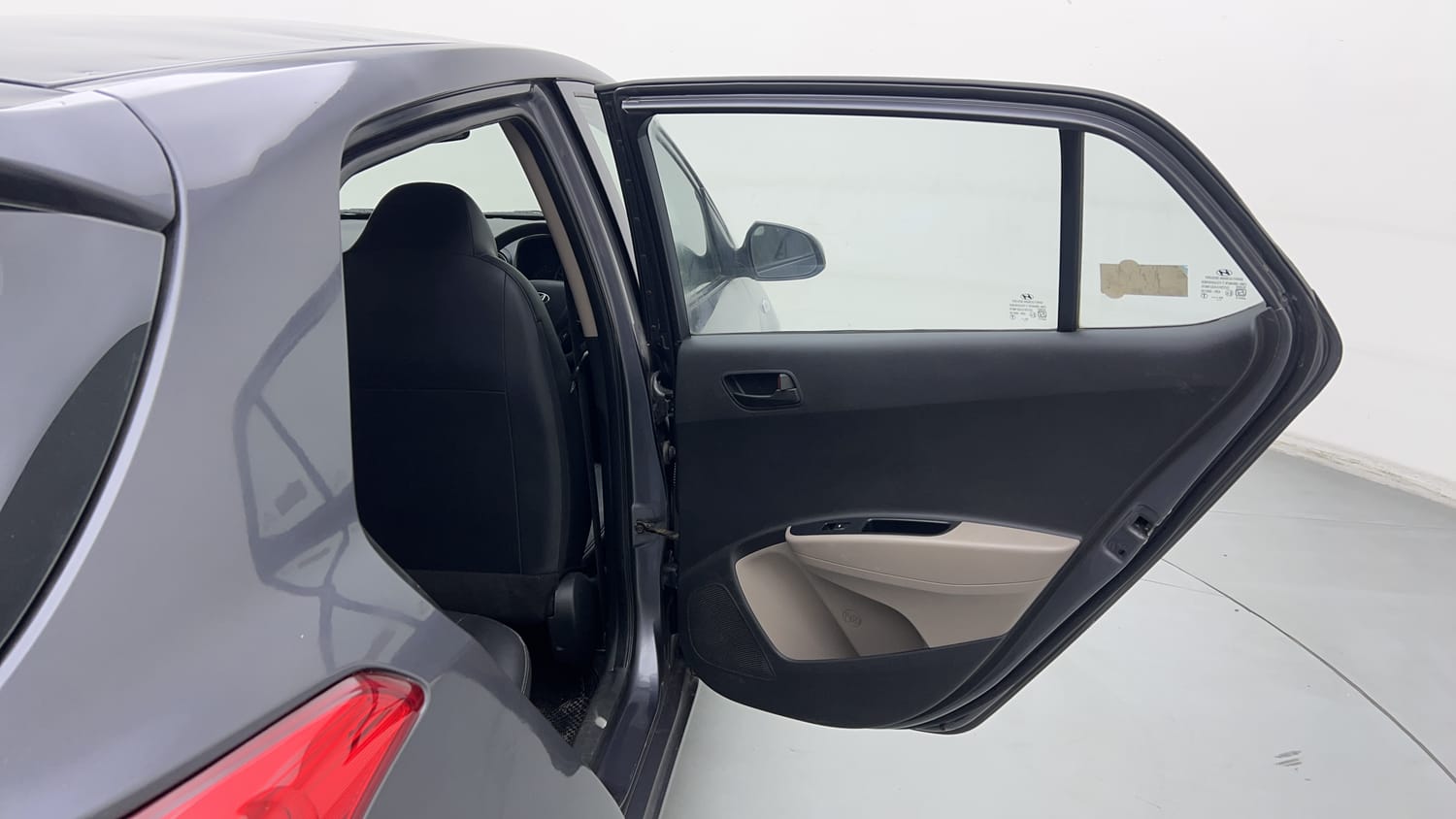 Used 2014 Hyundai Grand i10 Magna 1.2 Kappa VTVT Petrol Manual interior RIGHT REAR DOOR OPEN VIEW