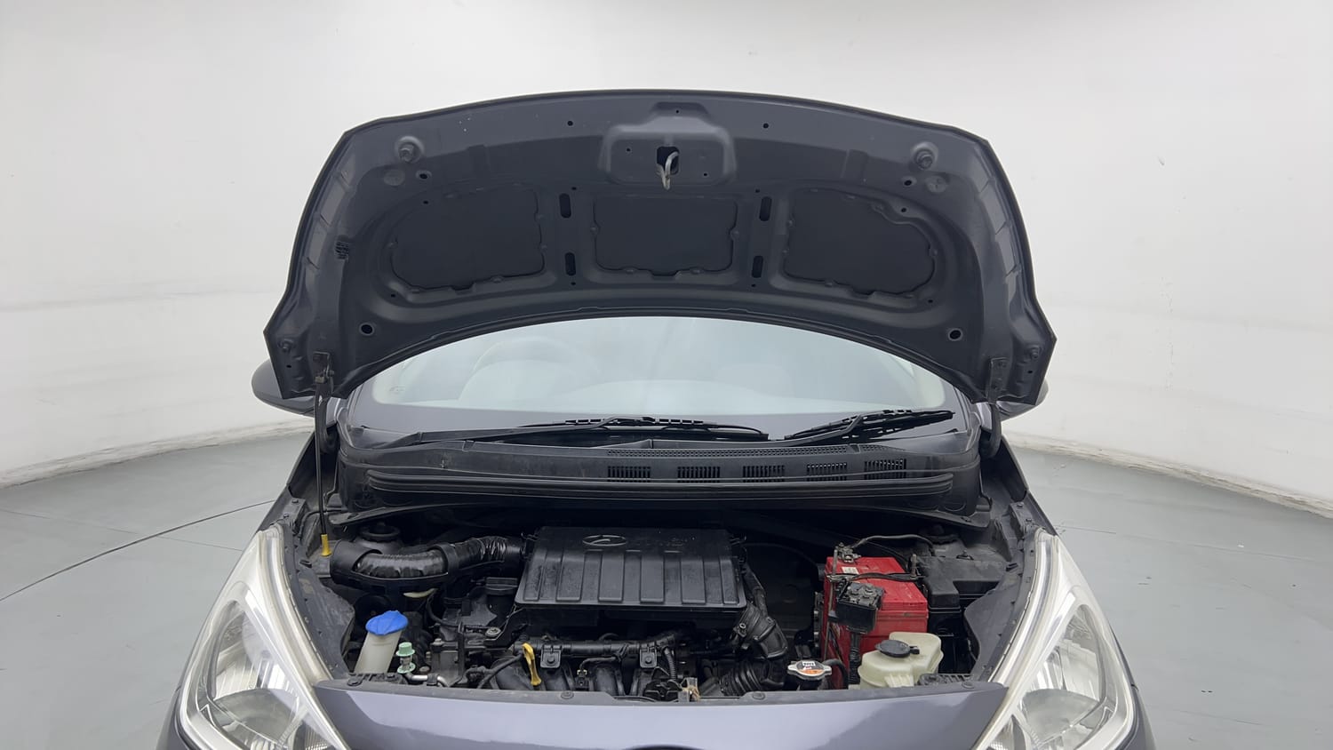 Used 2014 Hyundai Grand i10 Magna 1.2 Kappa VTVT Petrol Manual engine ENGINE & BONNET OPEN FRONT VIEW