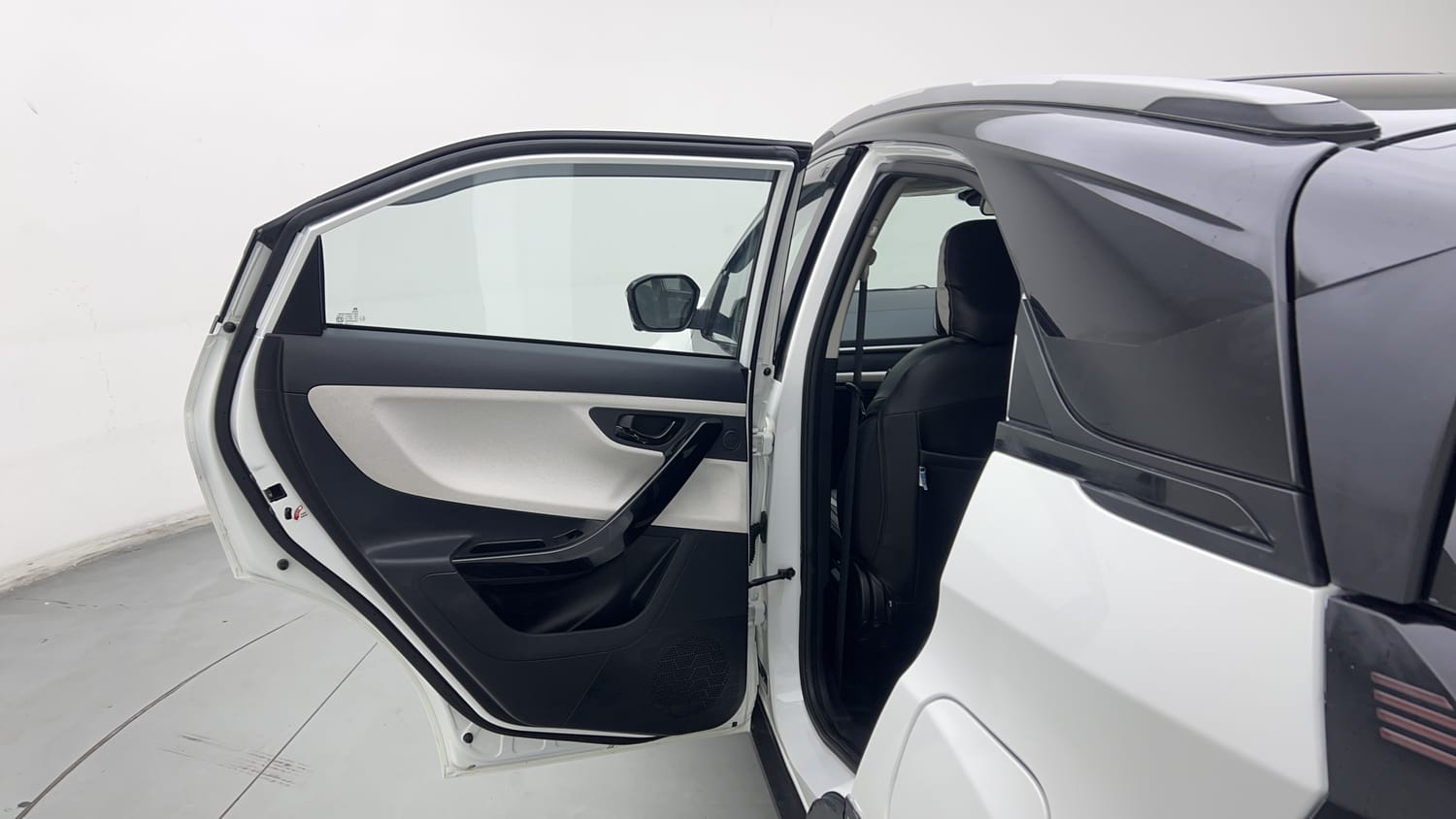 Used 2025 Tata Nexon Creative Plus (PS) 1.2 Petrol DCA Dual Tone Petrol Automatic interior LEFT REAR DOOR OPEN VIEW