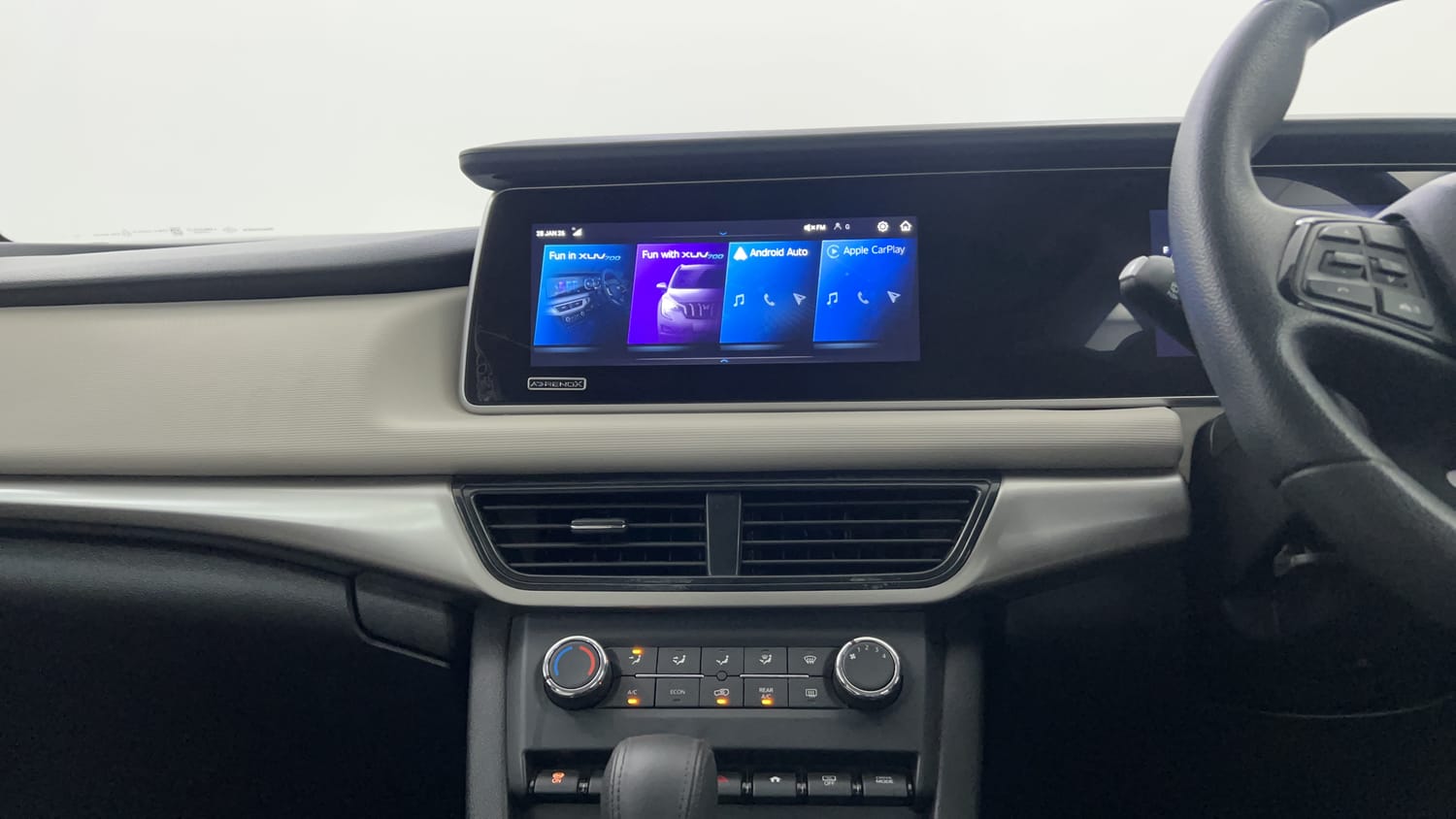 Used 2024 Mahindra XUV700 AX5 Diesel AT 7 STR Diesel Automatic interior MUSIC SYSTEM & AC CONTROL VIEW
