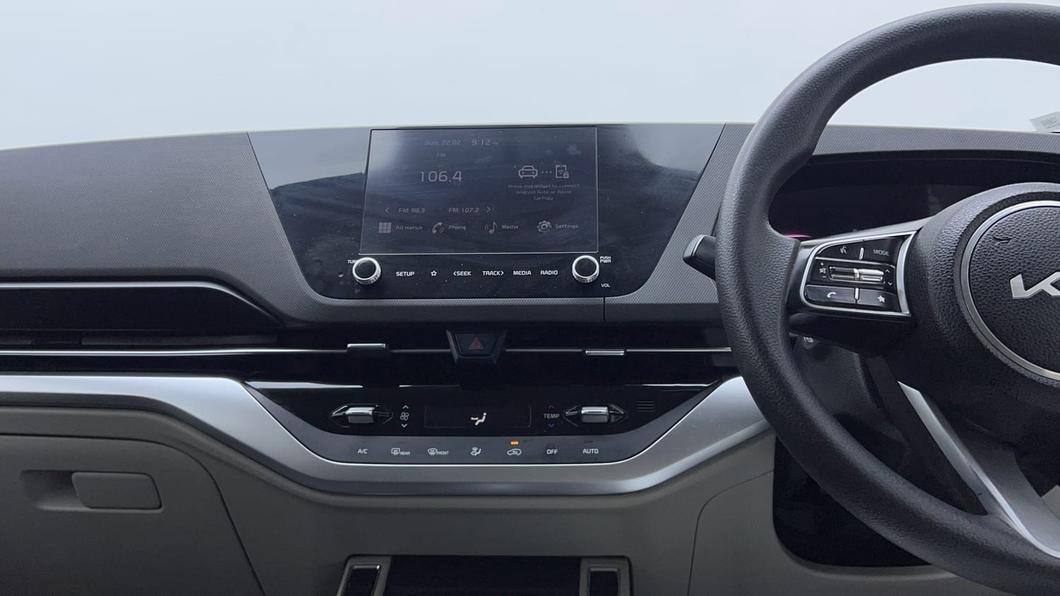 Used 2022 Kia Carens Prestige Plus 1.4 Petrol MT 7 STR Petrol Manual interior MUSIC SYSTEM & AC CONTROL VIEW