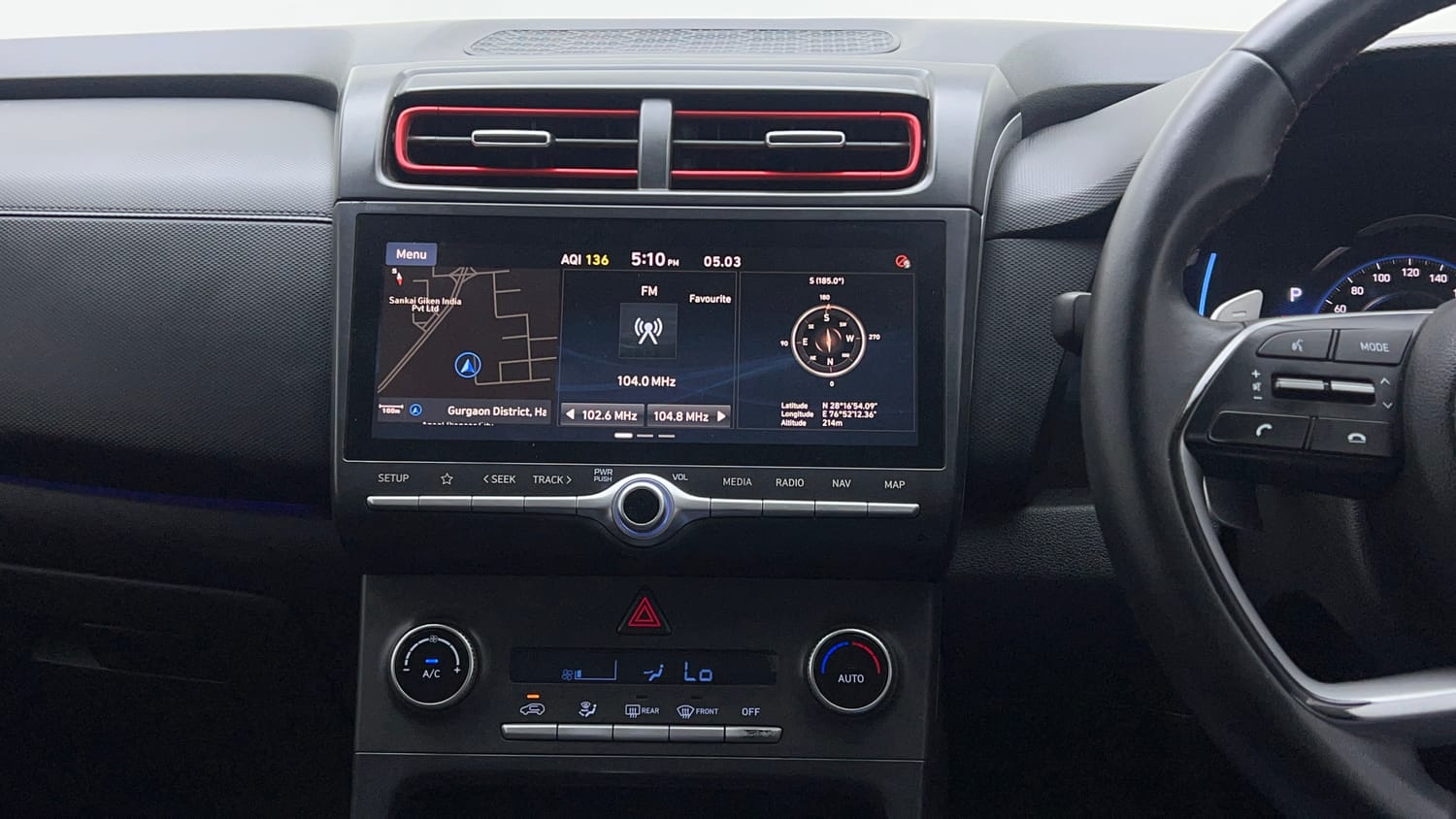 Used 2021 Hyundai Creta SX (O) 1.4 Turbo 7 DCT Petrol Automatic interior MUSIC SYSTEM & AC CONTROL VIEW