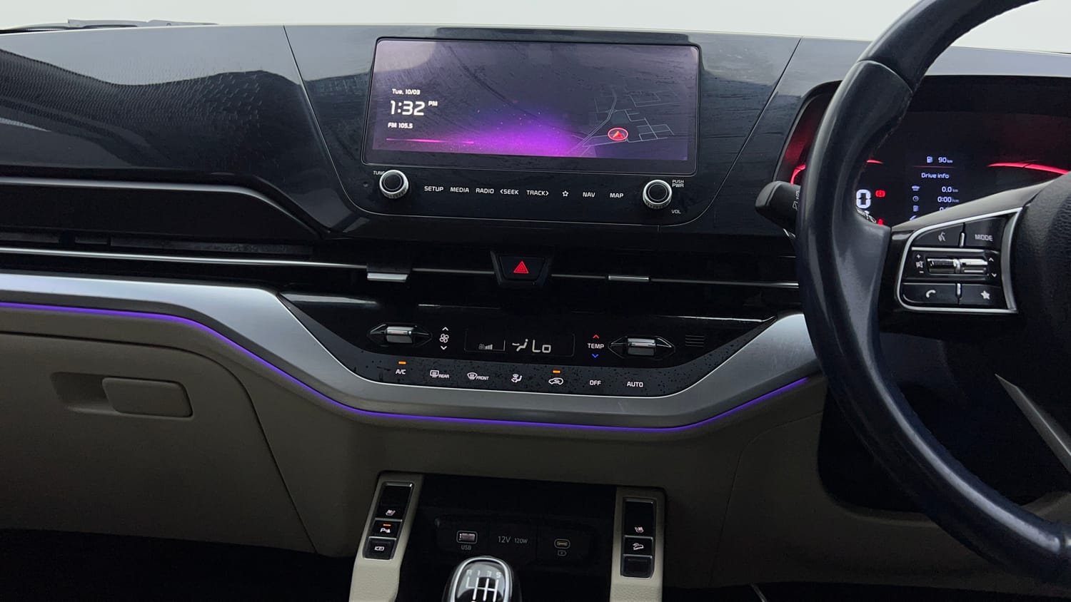 Used 2022 Kia Carens Luxury Plus 1.5 Diesel 6 STR Diesel Manual interior MUSIC SYSTEM & AC CONTROL VIEW