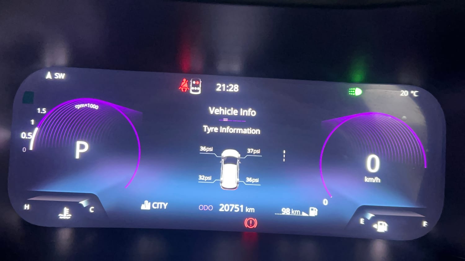 Used 2024 Tata Nexon Fearless Plus S 1.2 Revotron Petrol 7DCA DT Petrol Automatic interior CLUSTERMETER VIEW