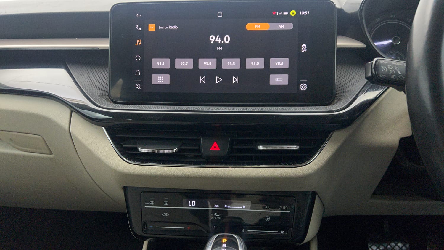 Used 2022 Skoda Slavia Ambition 1.0L TSI AT Petrol Automatic interior MUSIC SYSTEM & AC CONTROL VIEW