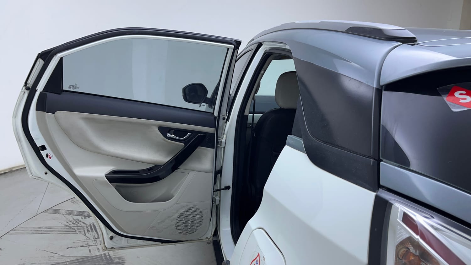 Used 2022 Tata Nexon XZA Plus (O) Dual Tone Petrol Automatic interior LEFT REAR DOOR OPEN VIEW