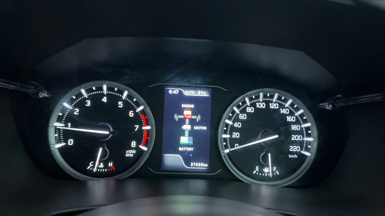 Used 2023 Toyota Urban Cruiser Hyryder V Neodrive AWD Dual tone Petrol Manual interior CLUSTERMETER VIEW