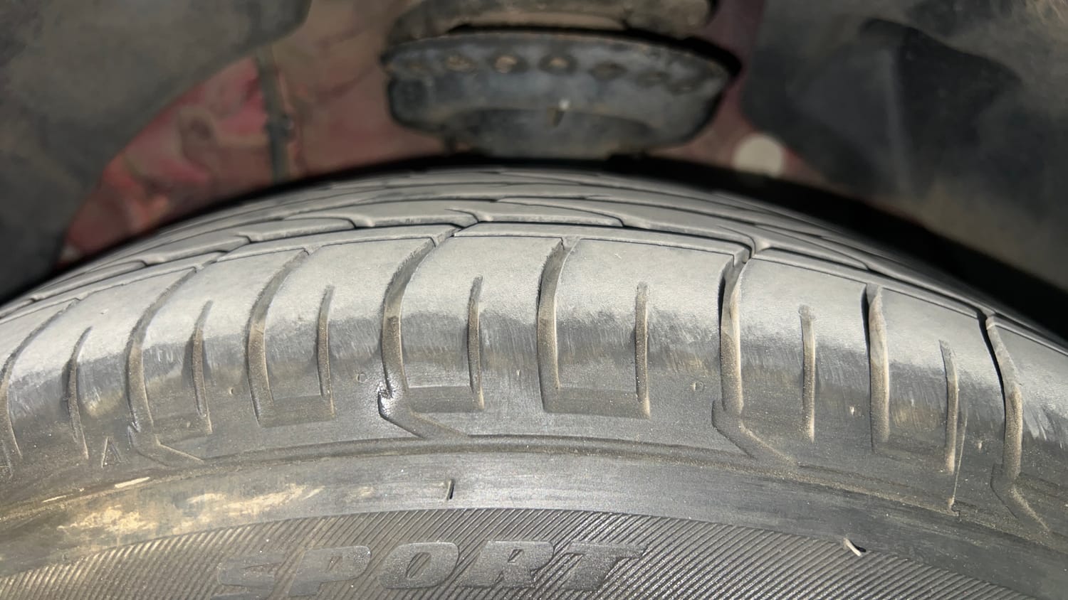 Used 2022 Mahindra XUV 300 W8 (O) 1.2 Petrol AMT Petrol Automatic tyres LEFT FRONT TYRE TREAD VIEW