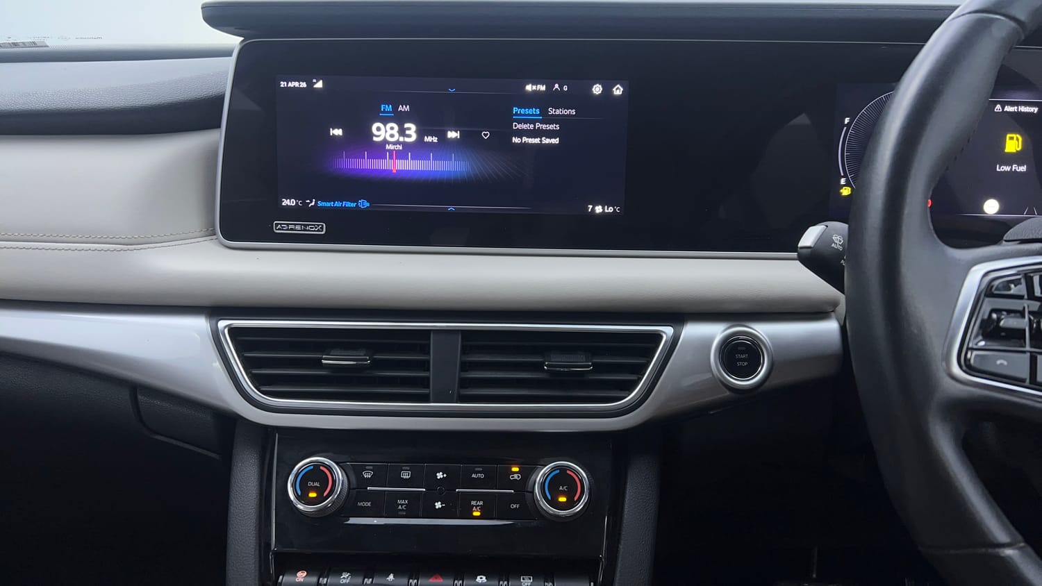 Used 2021 Mahindra XUV700 AX 7 Petrol AT Luxury Pack 7 STR Petrol Automatic interior MUSIC SYSTEM & AC CONTROL VIEW