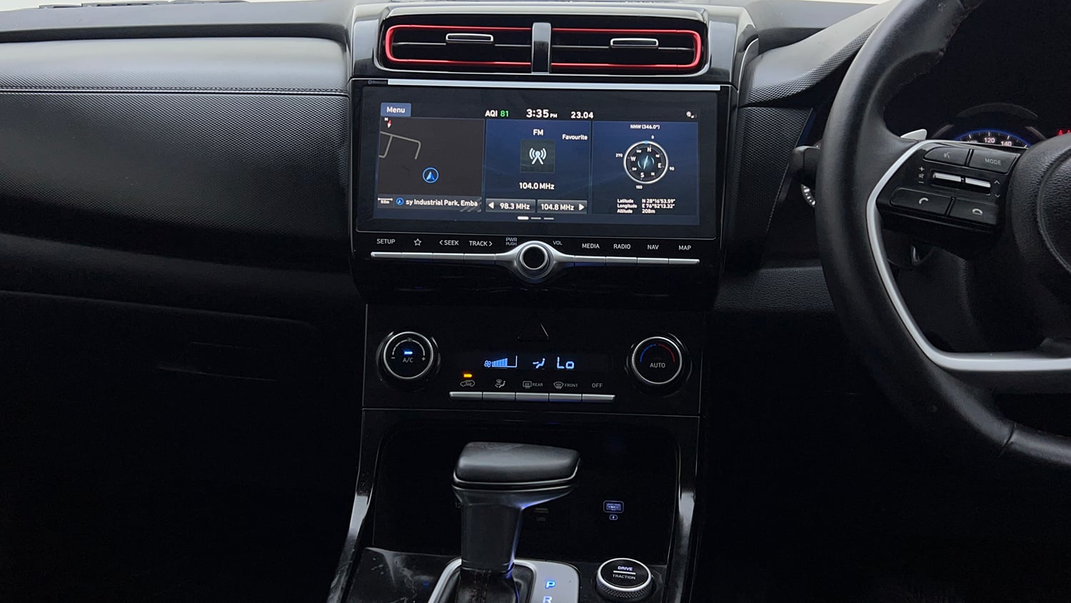 Used 2023 Hyundai Creta SX (O) 1.5 Petrol IVT Knight Petrol Automatic interior MUSIC SYSTEM & AC CONTROL VIEW