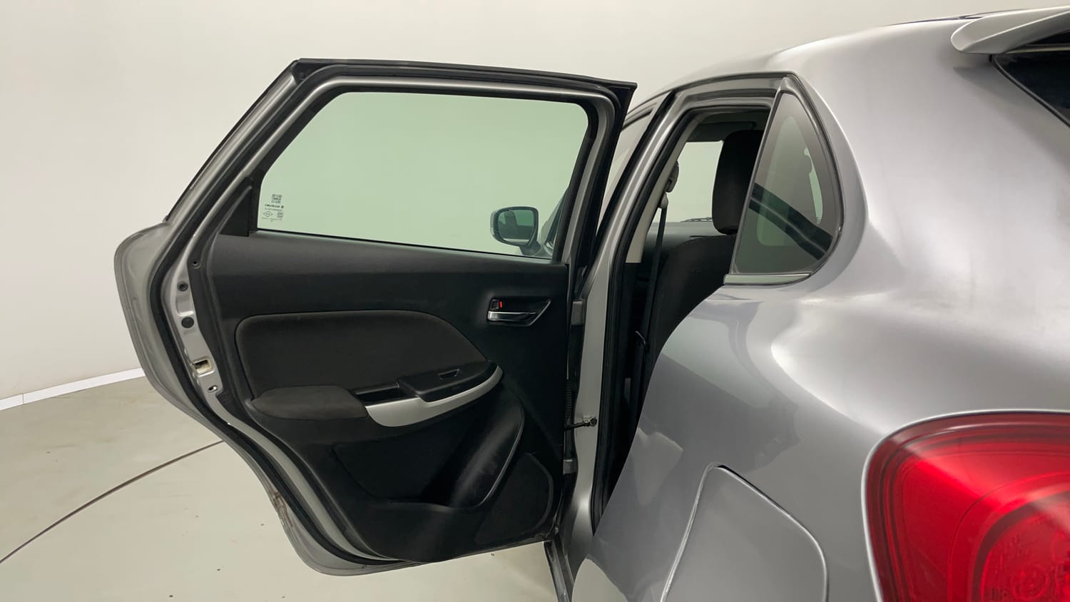 Used 2018 Maruti Suzuki Baleno Zeta 1.2 Petrol Manual interior LEFT REAR DOOR OPEN VIEW