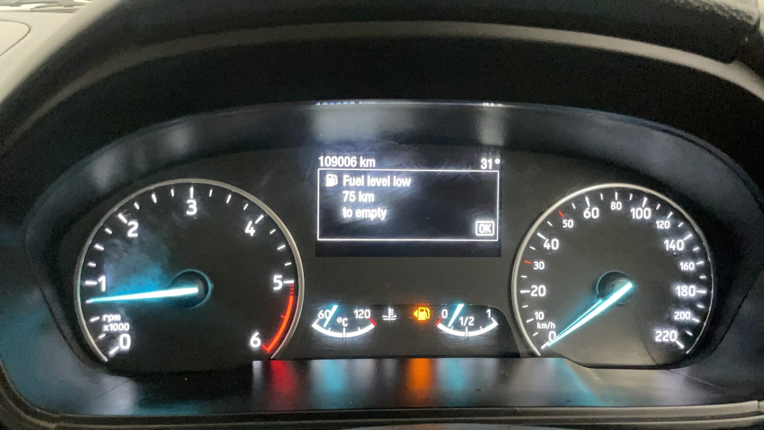 Used 2019 Ford EcoSport Titanium 1.5L TDCi Diesel Manual interior CLUSTERMETER VIEW