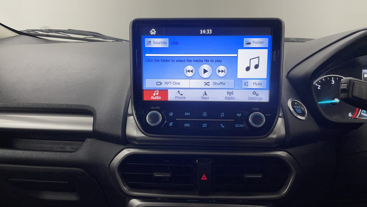 Used 2019 Ford EcoSport Titanium 1.5L TDCi Diesel Manual interior MUSIC SYSTEM & AC CONTROL VIEW