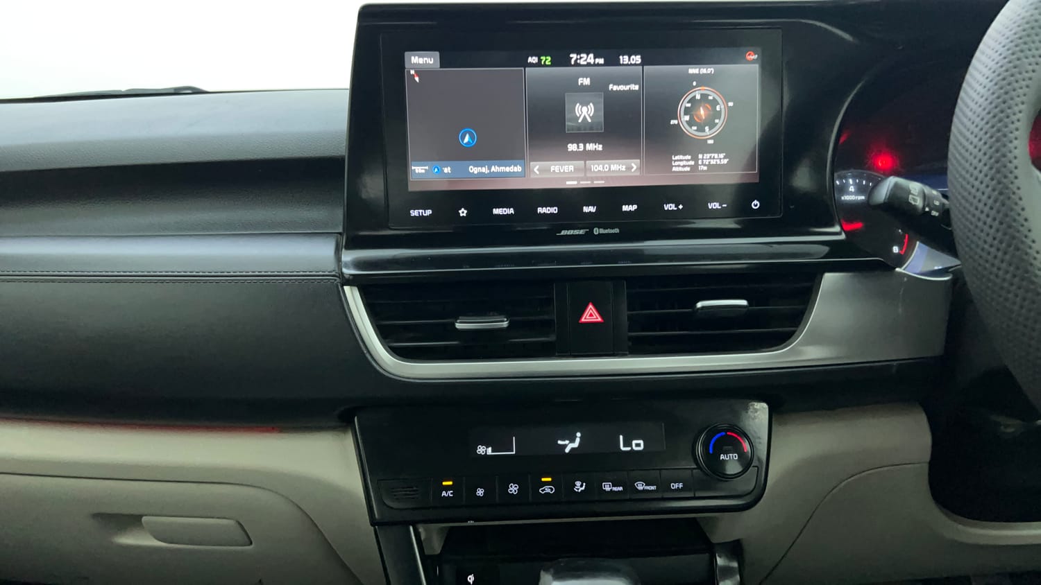 Used 2019 kia Seltos GTX Plus DCT 1.4 Petrol Automatic interior MUSIC SYSTEM & AC CONTROL VIEW