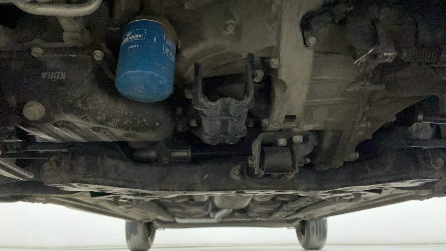 Used 2015 Hyundai Grand i10 Magna 1.2 Kappa VTVT Petrol Manual extra FRONT LEFT UNDERBODY VIEW