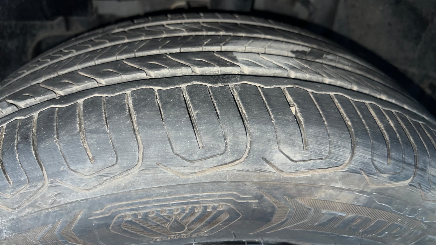 Used 2024 Tata Nexon Creative Plus 1.2 Revotron Petrol 6MT Petrol Manual tyres LEFT FRONT TYRE TREAD VIEW