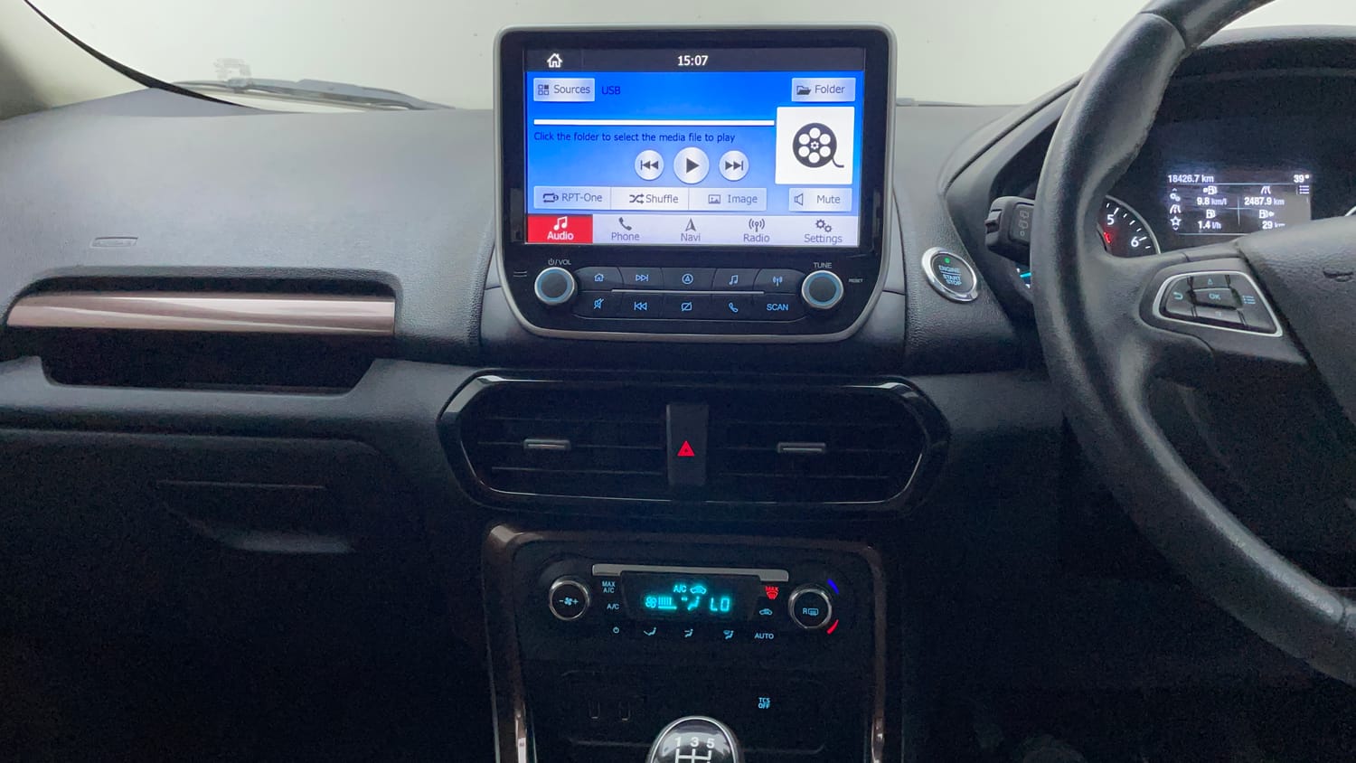 Used 2019 Ford EcoSport Thunder Edition Petrol Petrol Manual interior MUSIC SYSTEM & AC CONTROL VIEW