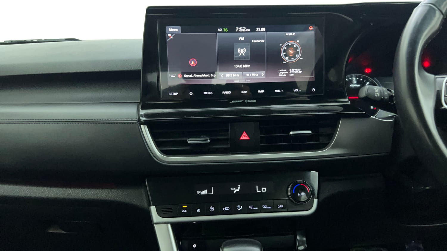Used 2022 Kia Seltos GTX Plus 1.5 Diesel AT Diesel Automatic interior MUSIC SYSTEM & AC CONTROL VIEW