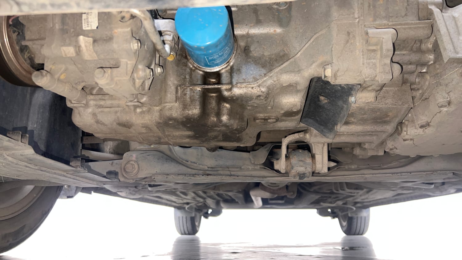 Used 2023 Honda Amaze VX CVT 1.2 Petrol Petrol Automatic extra FRONT LEFT UNDERBODY VIEW