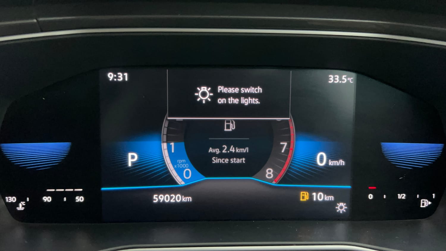Used 2022 Volkswagen Taigun Topline 1.0 TSI AT Petrol Automatic interior CLUSTERMETER VIEW