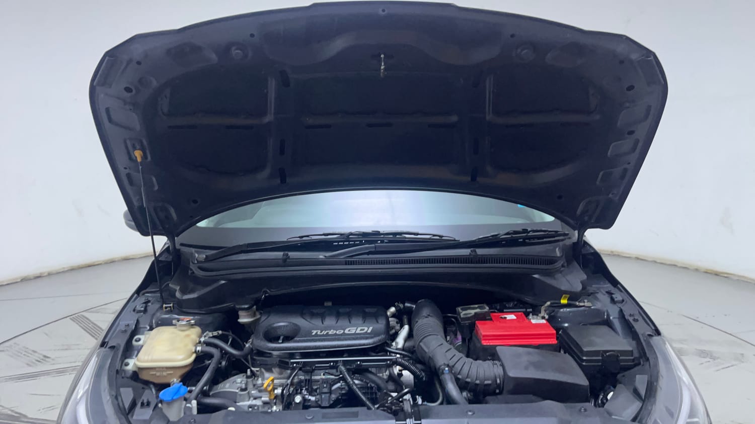 Used 2021 Hyundai New i20 Asta (O) 1.0 Turbo DCT Petrol Automatic engine ENGINE & BONNET OPEN FRONT VIEW