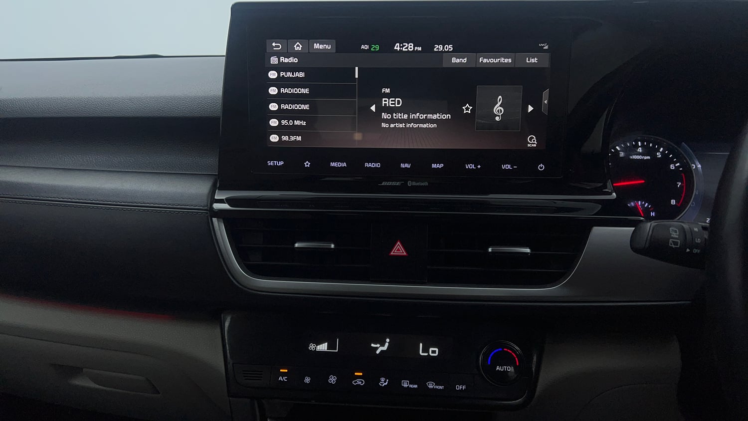 Used 2020 kia Seltos GTX Plus DCT 1.4 Petrol Automatic interior MUSIC SYSTEM & AC CONTROL VIEW