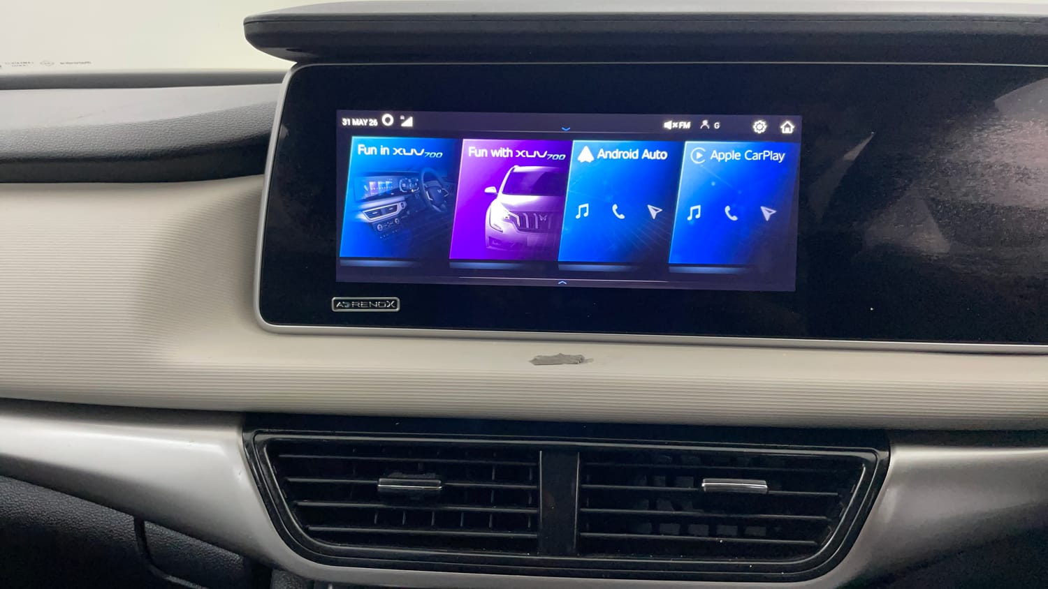 Used 2022 Mahindra XUV700 AX 5 Petrol MT 7 STR Petrol Manual interior MUSIC SYSTEM & AC CONTROL VIEW
