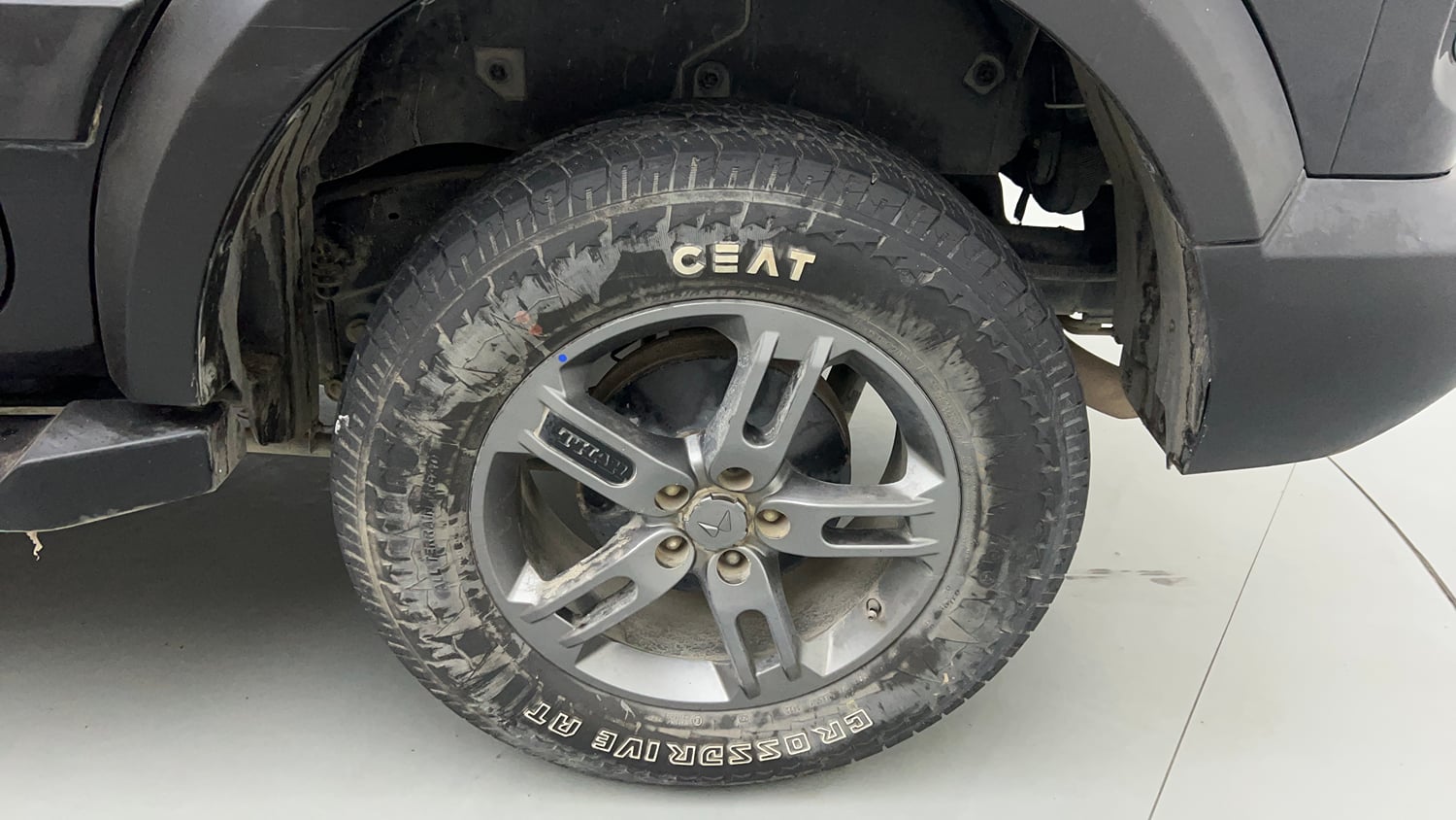 Used 2022 mahindra Thar LX Hard Top Petrol MT 4WD Petrol Manual tyres LEFT REAR TYRE RIM VIEW