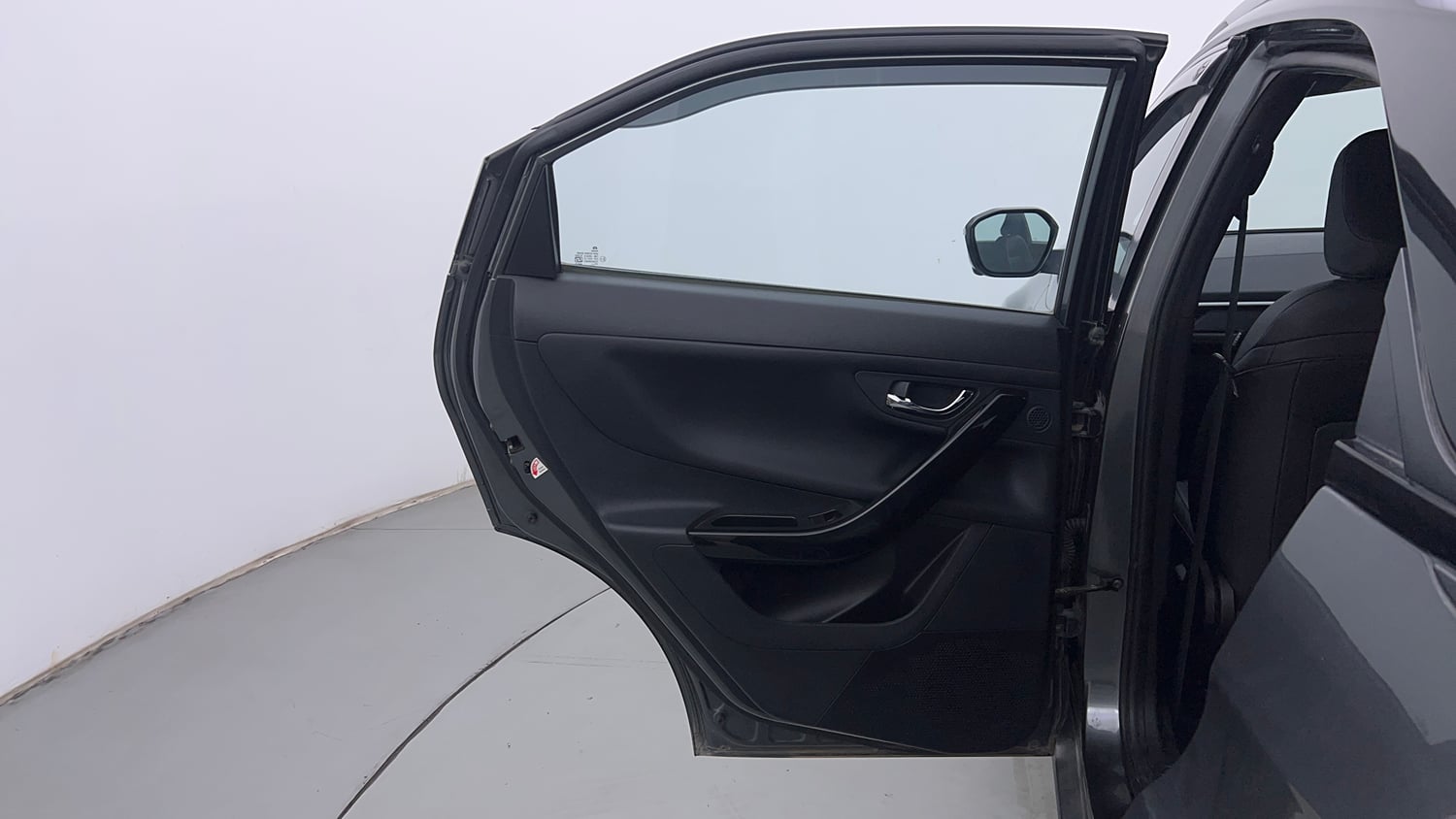 Used 2023 Tata Nexon Fearless Plus S 1.2 Revotron Petrol 7DCA DT Petrol Automatic interior LEFT REAR DOOR OPEN VIEW