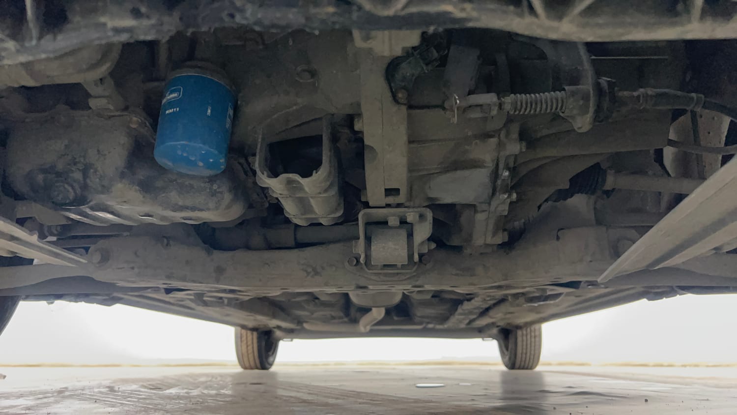 Used 2014 Hyundai Xcent S 1.2 Petrol Manual extra FRONT LEFT UNDERBODY VIEW