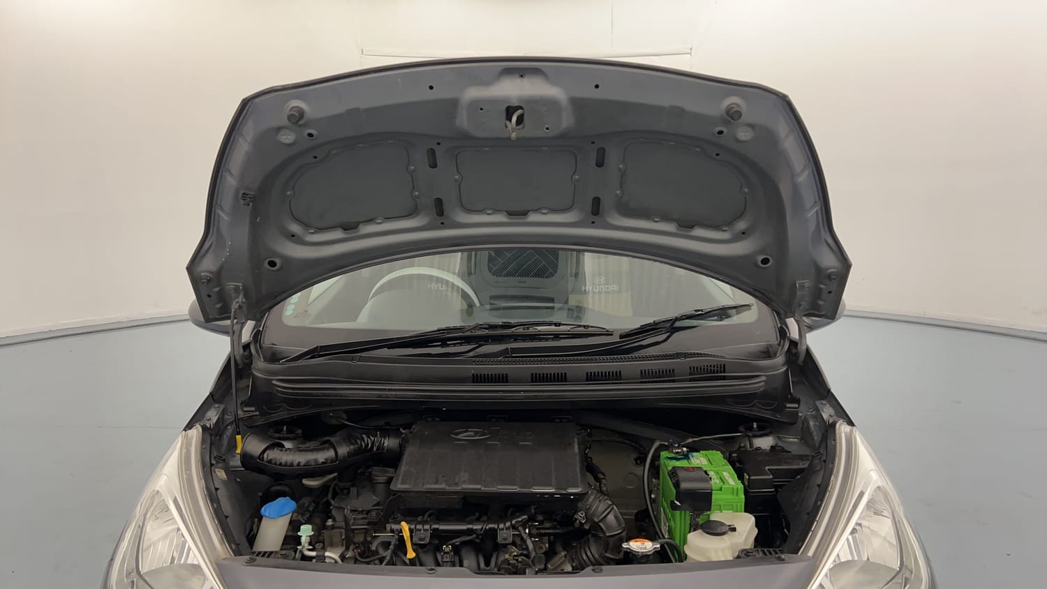 Used 2014 Hyundai Grand i10 Magna 1.2 Kappa VTVT Petrol Manual engine ENGINE & BONNET OPEN FRONT VIEW
