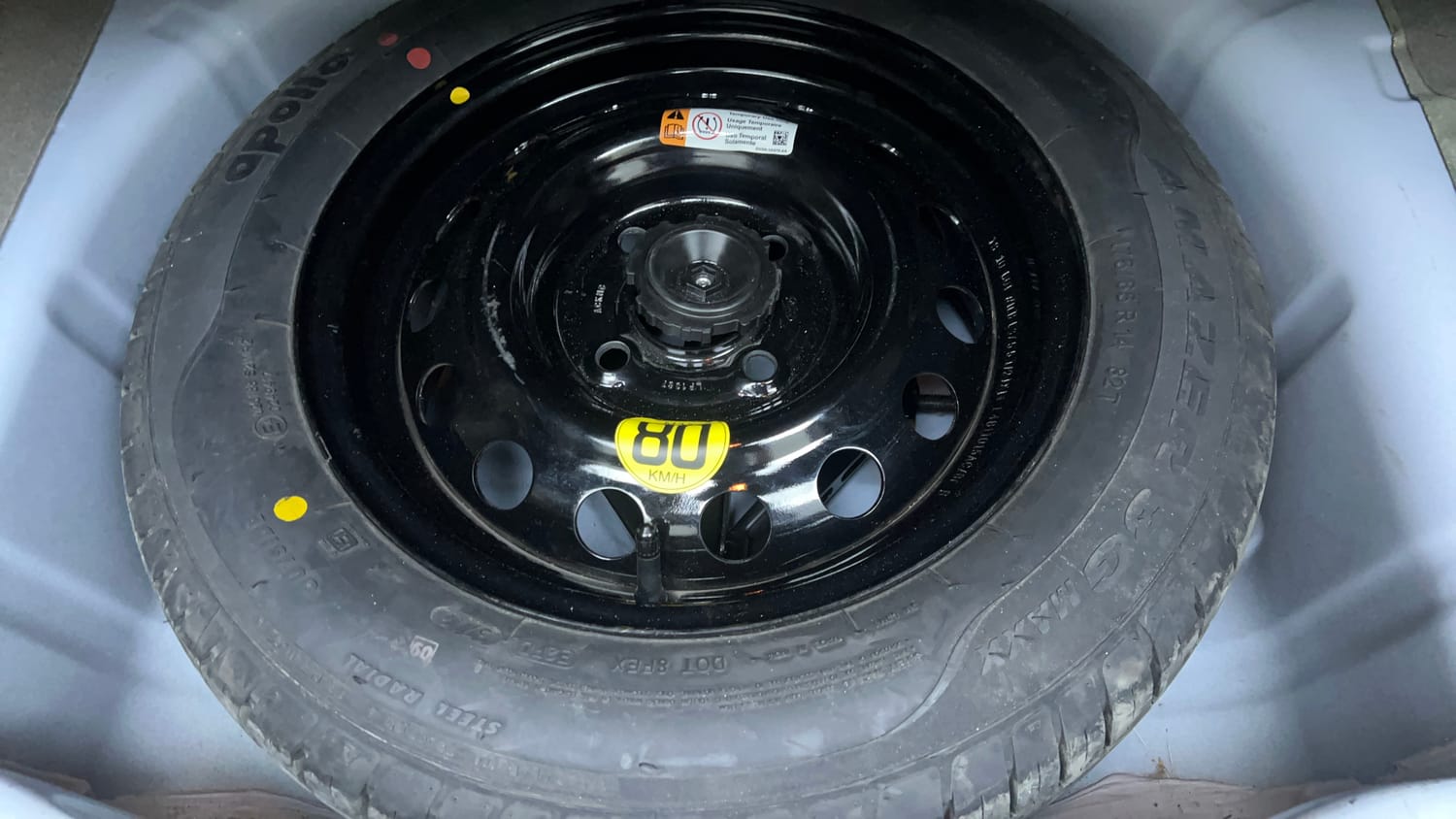 Used 2019 Ford Figo Aspire Titanium Plus 1.2 Ti-VCT Petrol Manual tyres SPARE TYRE VIEW