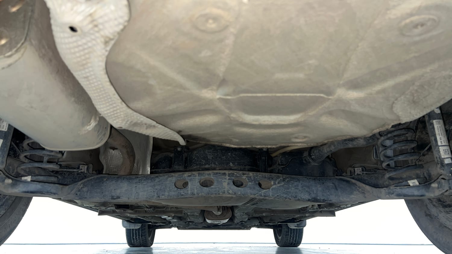 Used 2023 Volkswagen Virtus Topline 1.0 TSI MT Petrol Manual extra REAR UNDERBODY VIEW (TAKEN FROM REAR)