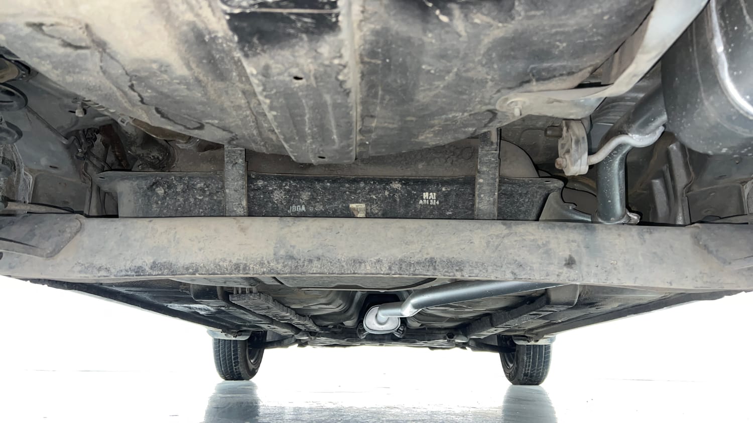 Used 2014 Hyundai Grand i10 Magna 1.2 Kappa VTVT Petrol Manual extra REAR UNDERBODY VIEW (TAKEN FROM REAR)