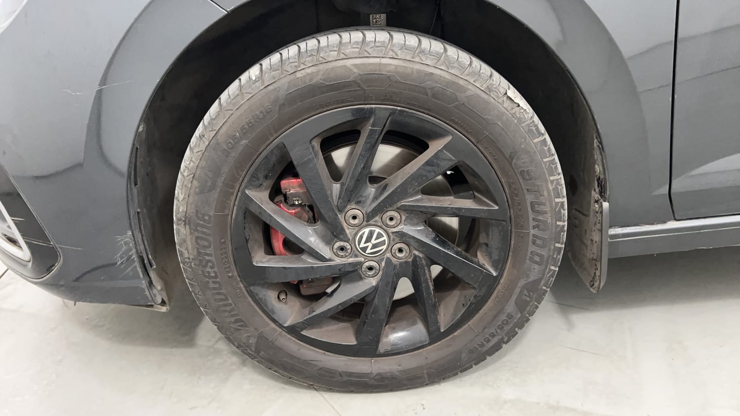 Used 2022 Volkswagen Virtus GT Plus 1.5 TSI EVO DSG Petrol Automatic tyres LEFT FRONT TYRE RIM VIEW