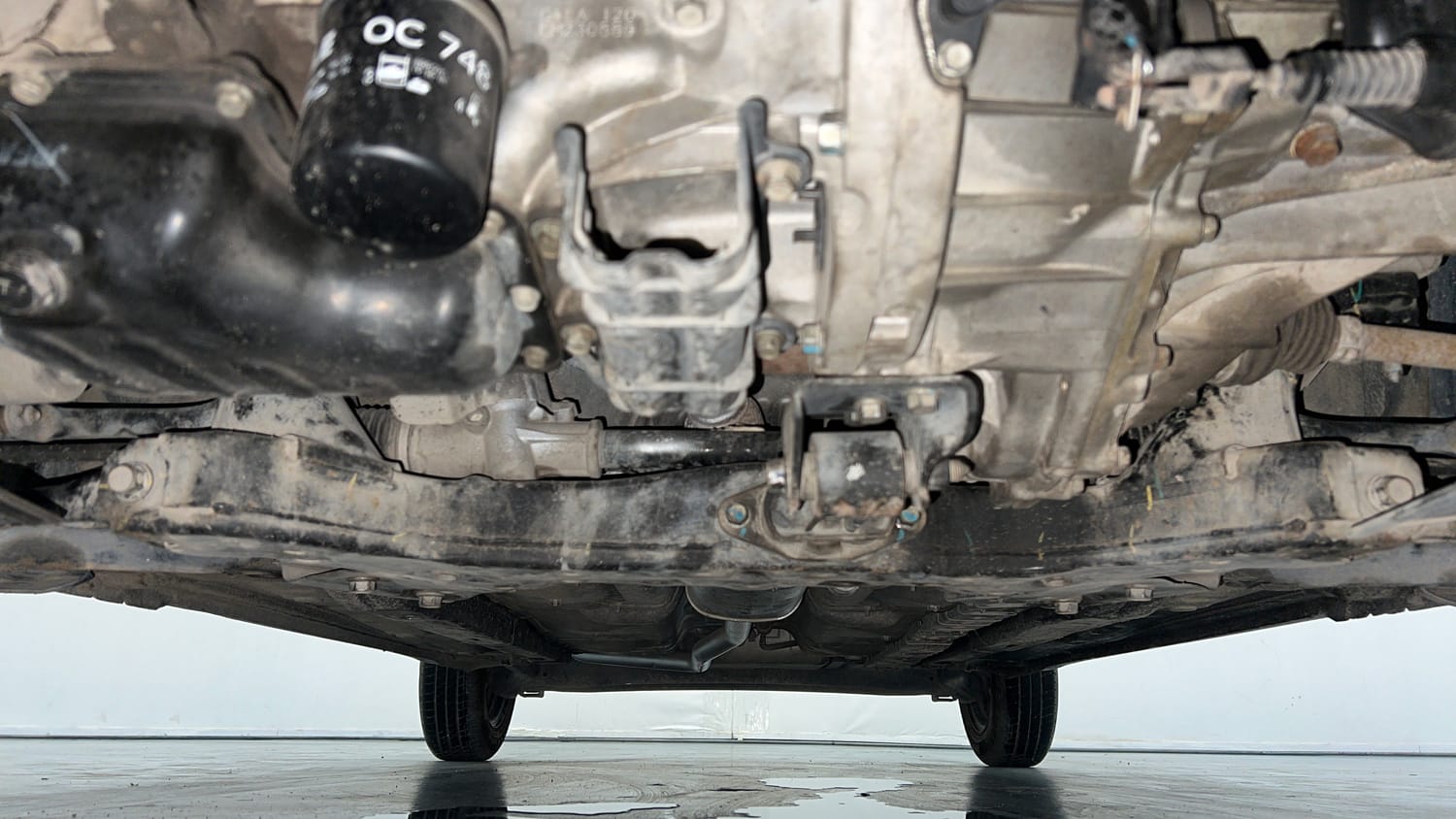 Used 2014 Hyundai Grand i10 Magna 1.2 Kappa VTVT Petrol Manual extra FRONT LEFT UNDERBODY VIEW