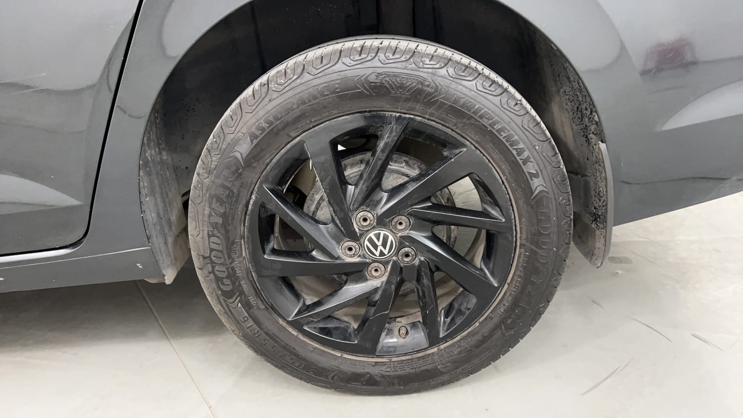 Used 2022 Volkswagen Virtus GT Plus 1.5 TSI EVO DSG Petrol Automatic tyres LEFT REAR TYRE RIM VIEW