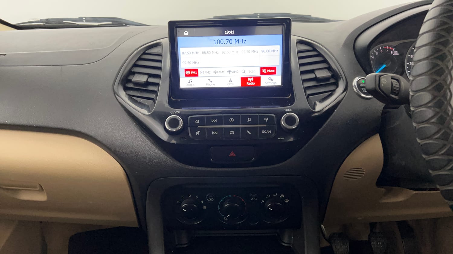 Used 2020 Ford Figo Aspire Titanium 1.2 Ti-VCT Petrol Manual interior MUSIC SYSTEM & AC CONTROL VIEW