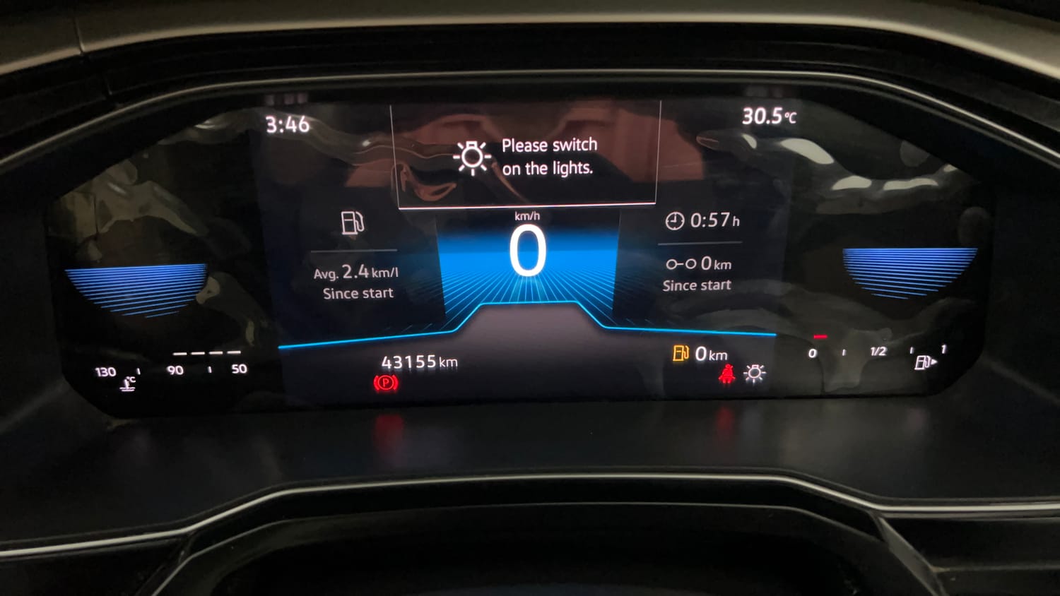 Used 2023 Volkswagen Virtus Topline 1.0 TSI MT Petrol Manual interior CLUSTERMETER VIEW