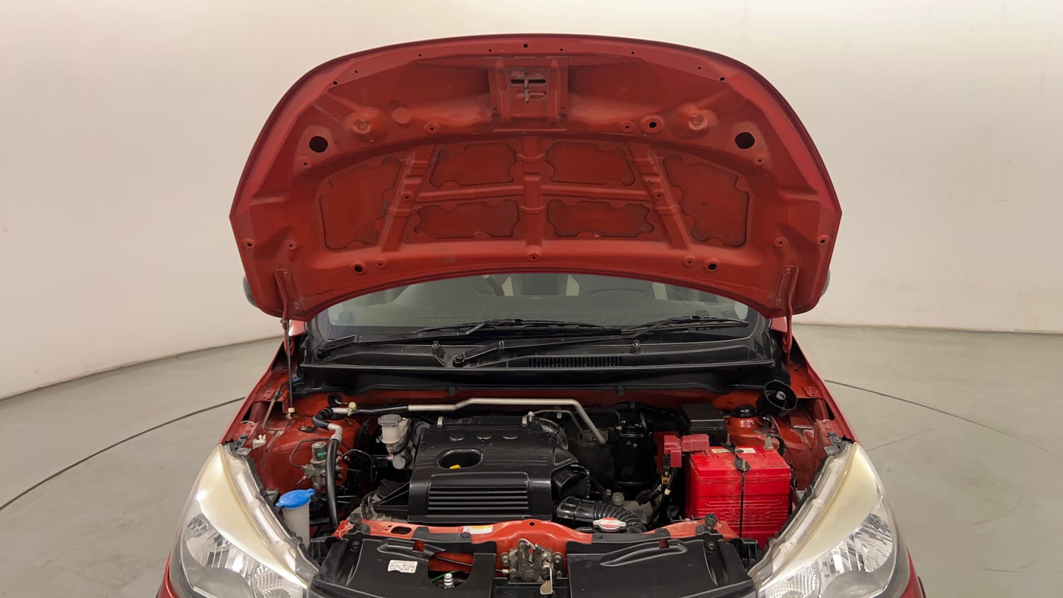 Used 2014 Maruti Suzuki Celerio VXi AMT Petrol Automatic engine ENGINE & BONNET OPEN FRONT VIEW