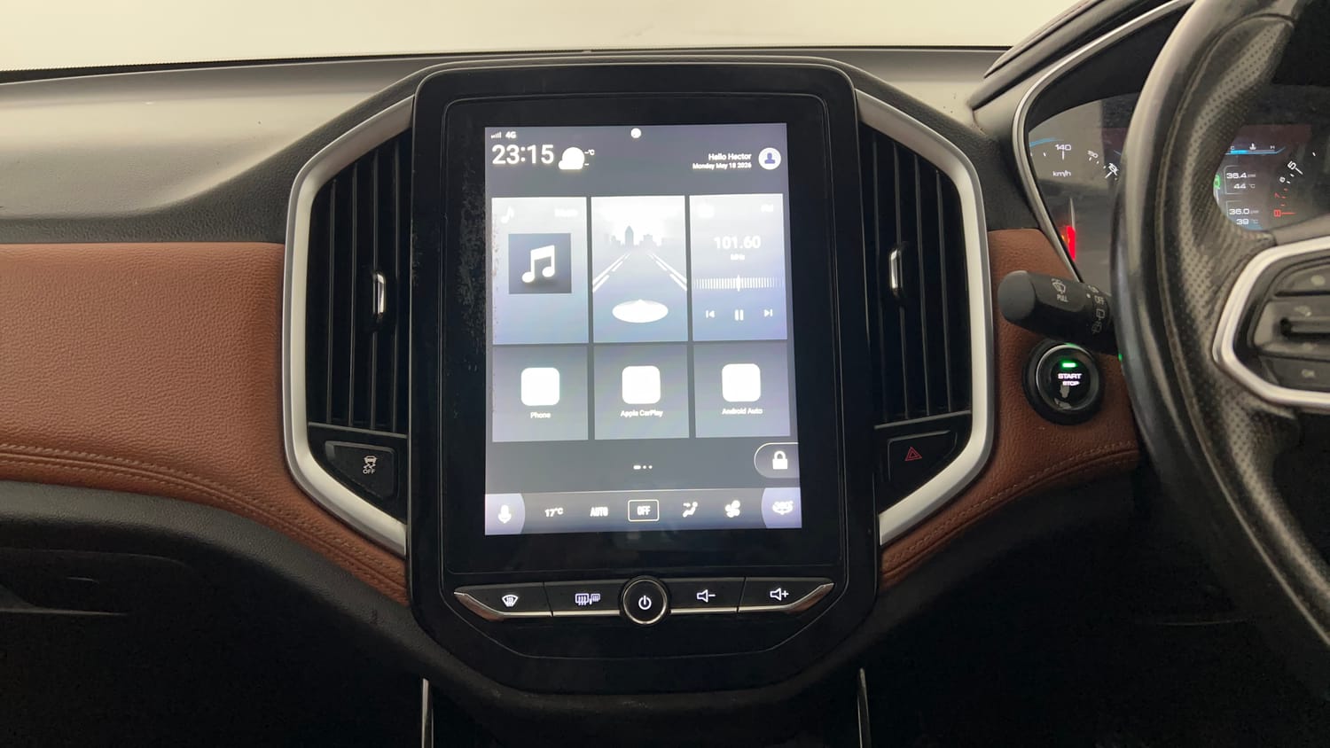 Used 2021 MG Motors Hector Plus Sharp Hybrid 1.5 Petrol Petrol Manual interior MUSIC SYSTEM & AC CONTROL VIEW